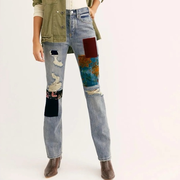 Free People Denim - NWT Free People Patchwork Belladonna Bootcut Jeans Size 26